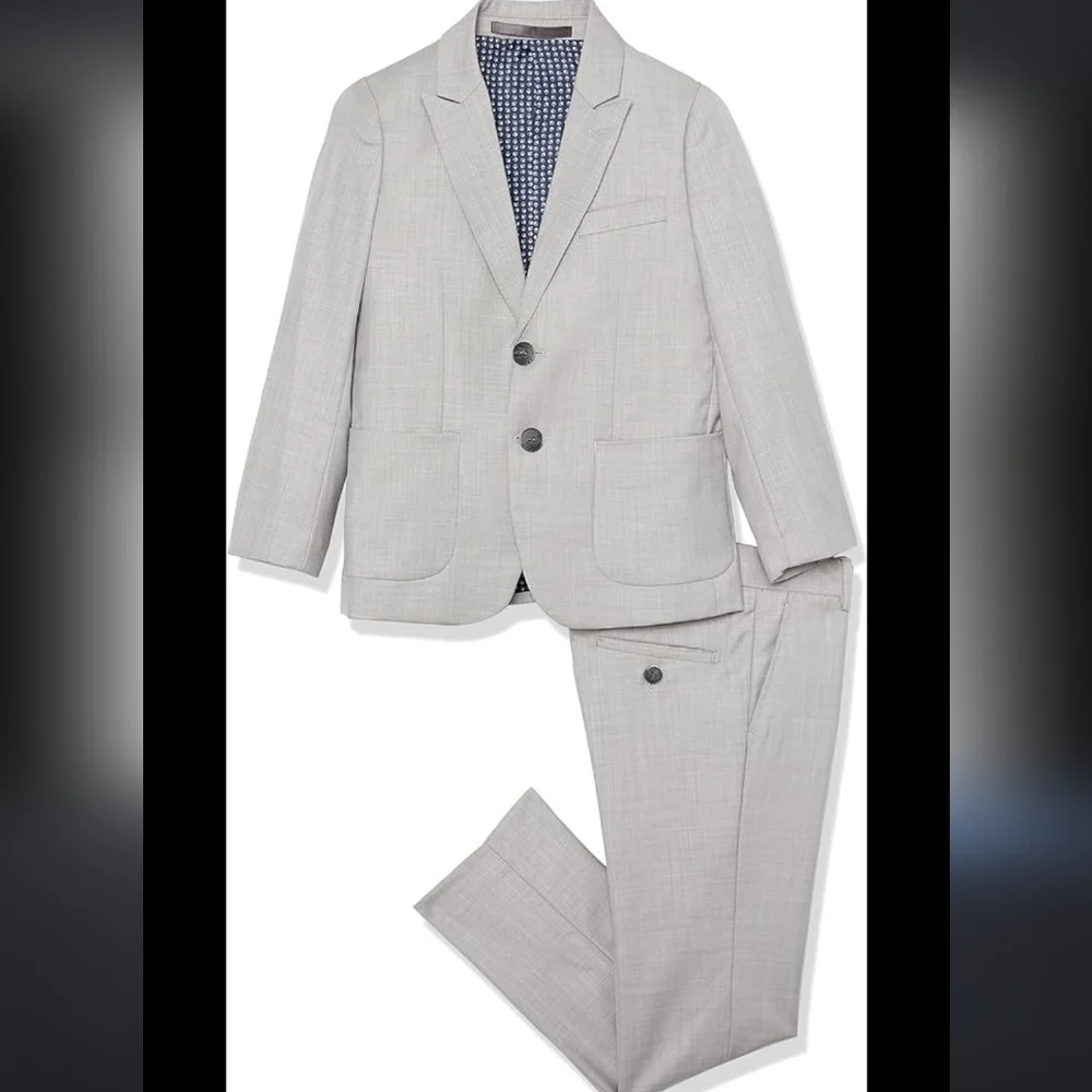 Isaac Mizrahi Slim Fit Light Grey 2 Piece Suit Size 18